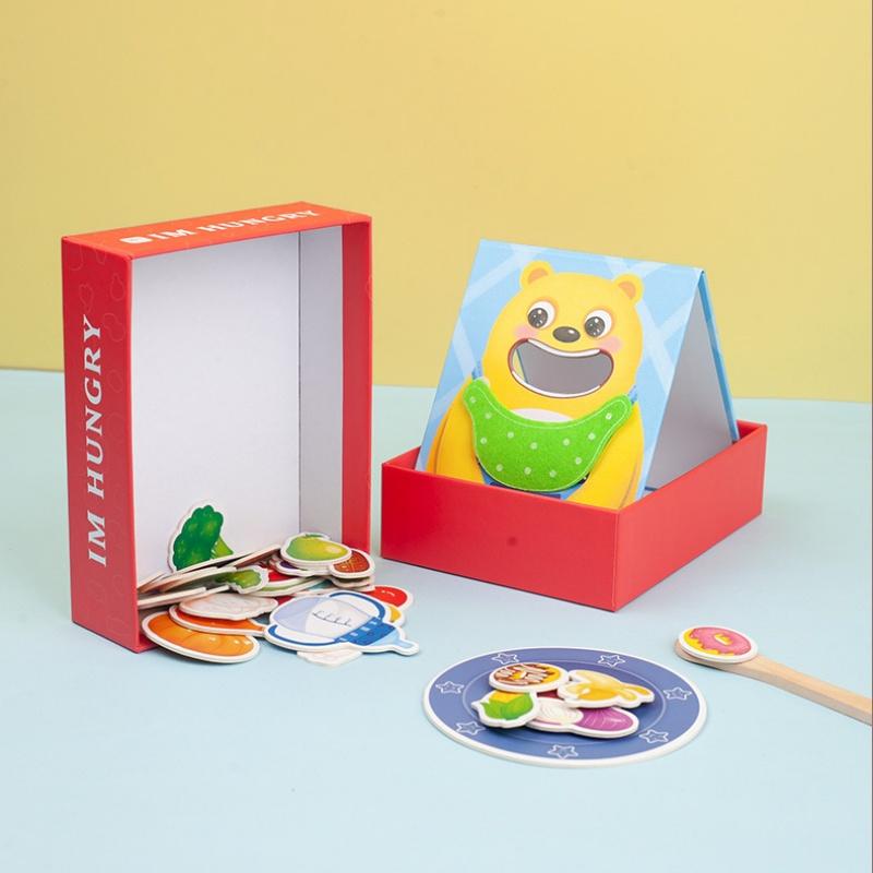 1 Set Montessori Teaching Aids Parent Child Simulation Bear Feeding Game Early Education Baby'S Fine Action Spoon Training Toy