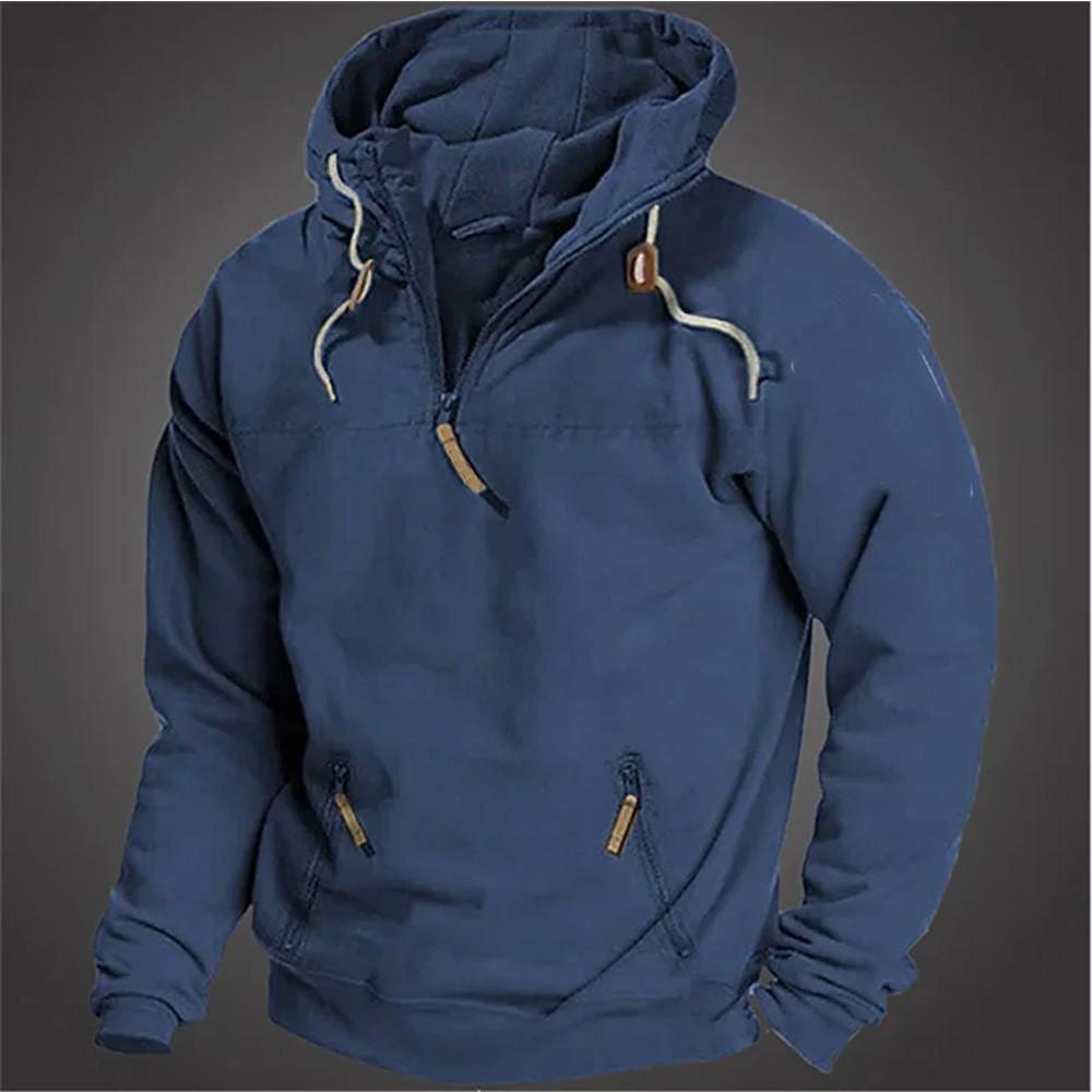 2026 Autumn/Winter Men s Hooded Sweatshirt: Youthful, Casual, and Loose-Fit Jacket Double Extra Large темно-синий