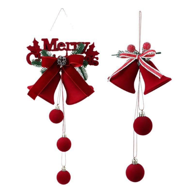 

2pcs/set Christmas Bell Decor Pendant Christmas Plush Bell Window Display Christmas Tree Ornament Pendant Gift Create Atmosphere