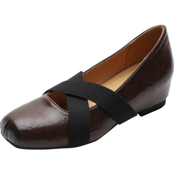 2025 Women's Retro French Square Toe Mary Jane with Hidden Heel and Pleated Design