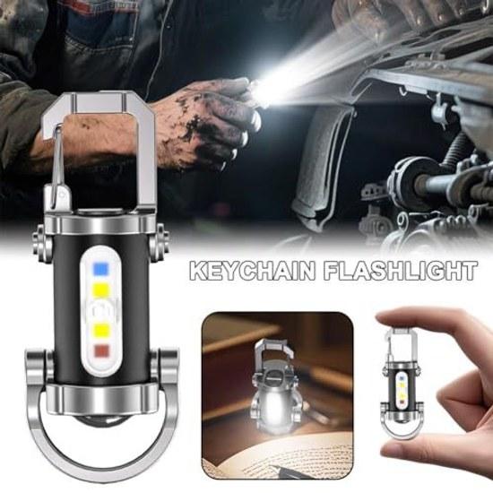 LED Schlüsselanhängerlicht 1200 Lumen kompakte Taschenlampe leistungsstark tragbar Schlüsselhalter USB wiederaufladbar ultrahell leicht wasserdicht stoßfest einfach