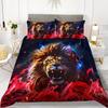Cross-border Digital Lion Brushed Fabric Three-Piece Bedding Set
