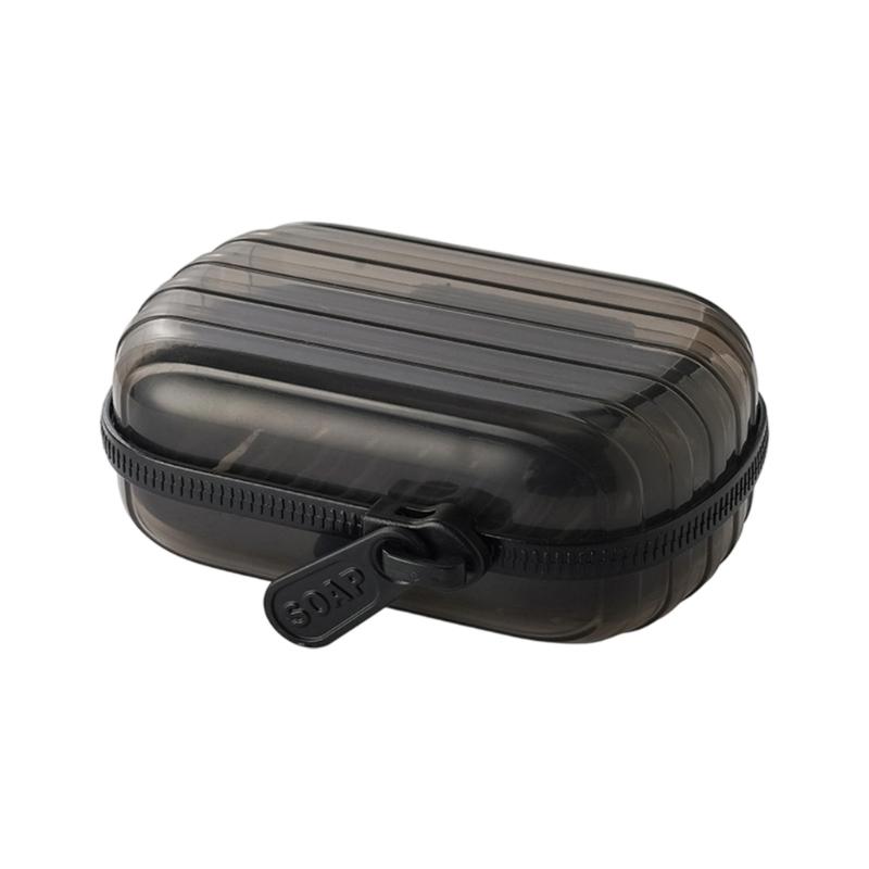 Plastic Soap Holder with Secure Zippered Closure Leak Prevent Drain Design Soap Case for Travel Gym Keeping Soap Drying