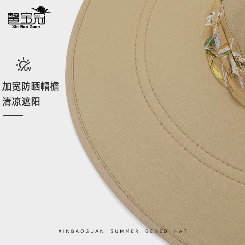 Summer sun protection hat women outdoor tea picking big eaves shawl neck protection sun hat removable face mask bucket hat