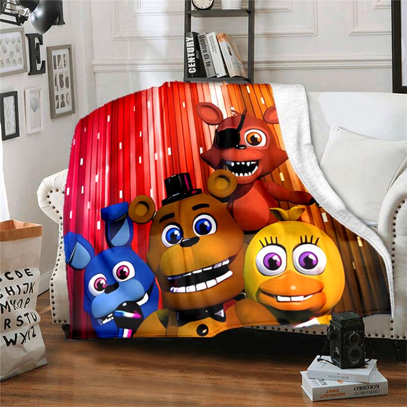 1pc Blanket Five Nights at Freddy's2 Print Design, Lightweight Blanket for Sofa, Bed- Soft &Warm, Gift for All Seasons like Christmas, Halloween