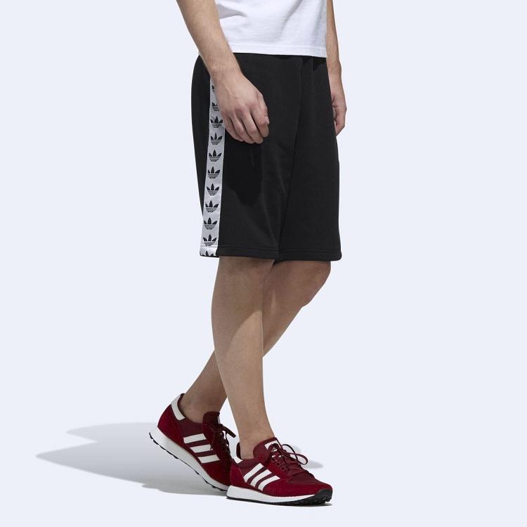 Adidas Originals Trefoil Logo Tape Print Loose Casual Shorts Men Bottoms Black DX4230