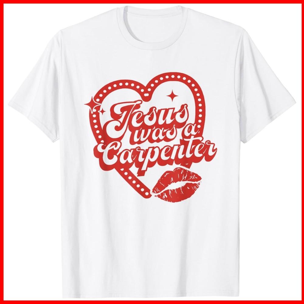 Jesus Was A Carpenter Groovy Christian Bible White Cotton T-Shirt Unisex T-Shirt