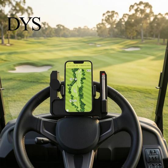 Golf Cart Accessory 1/2Pcs Steering Wheel Phone Holder, with Pencil Slot, Ball All-in-one Holder Marker Storage, Universal Flip-Up Cell Mount,