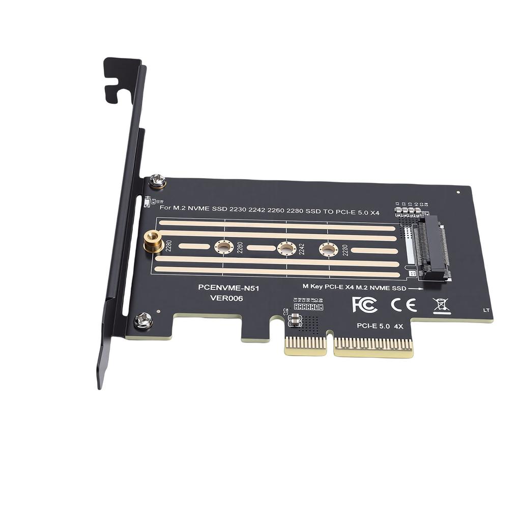 PCIe 4X to M.2 M Key Card 128Gbps Speed PCI E X4 5.0 GEN5 to M.2 NVMe Adapter Card for 2280 2260 2242 2230 SSD