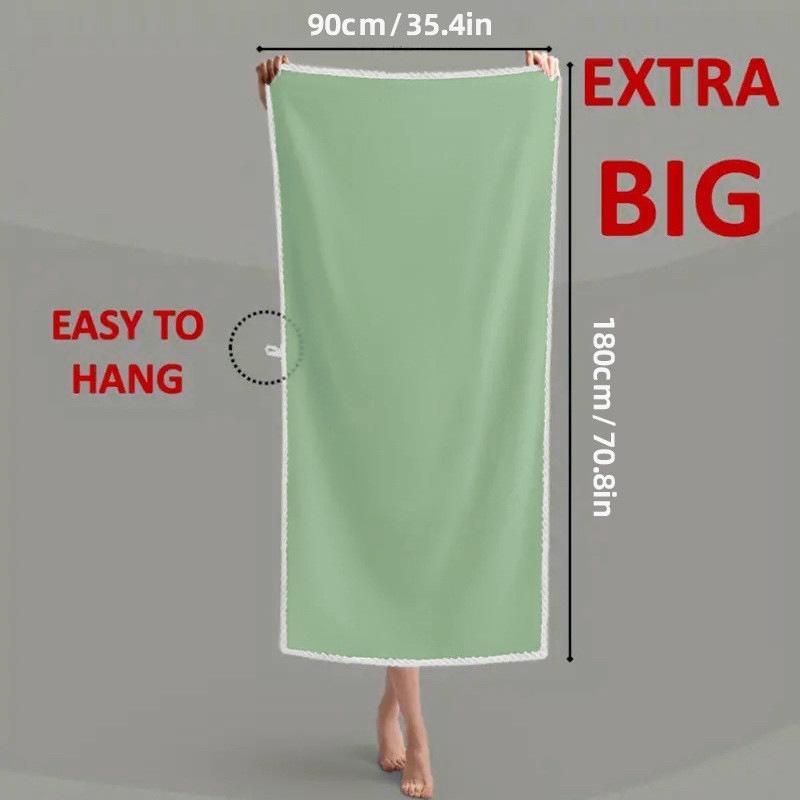 Extra Large Coral Fleece Bath Towel - Quick-Drying, Super Soft, Beach & Blanket Use, 90x180 Cm