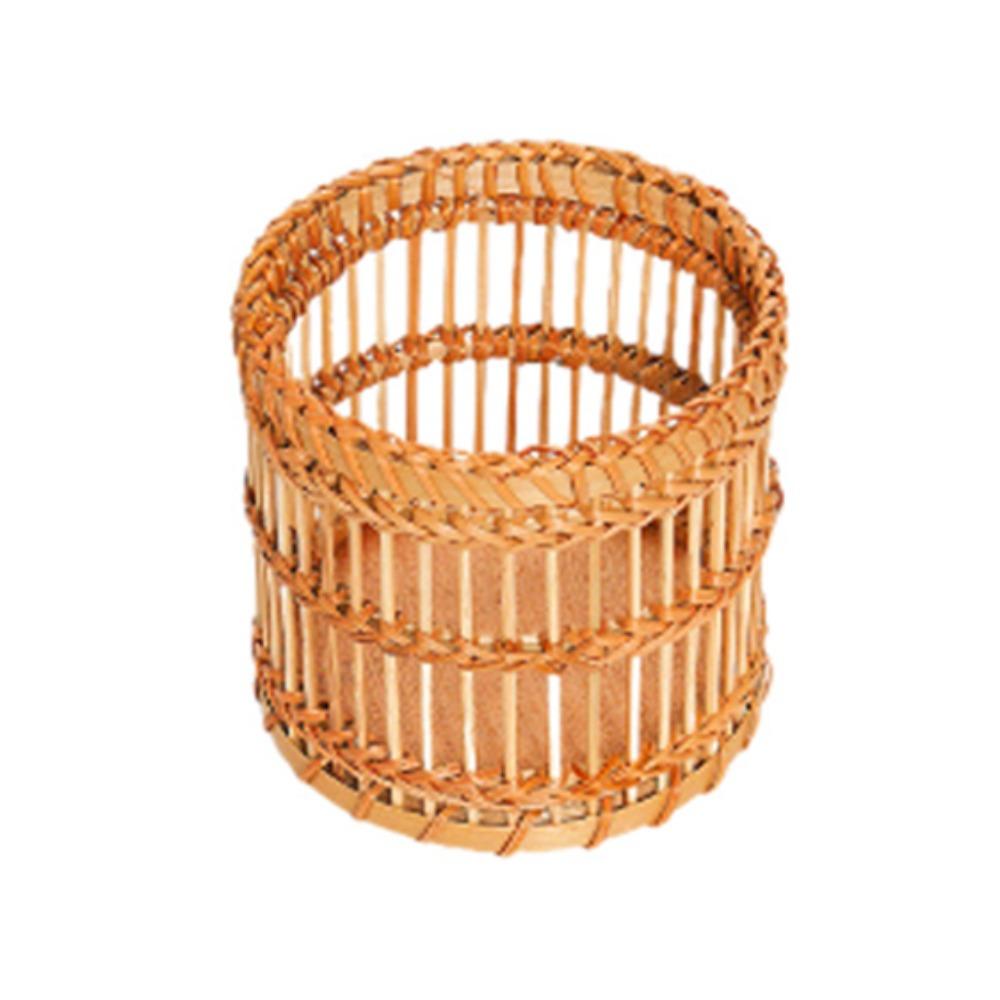Tabletop Storage Bamboo Woven Pen Container Multi-functional Storage Basket  School
