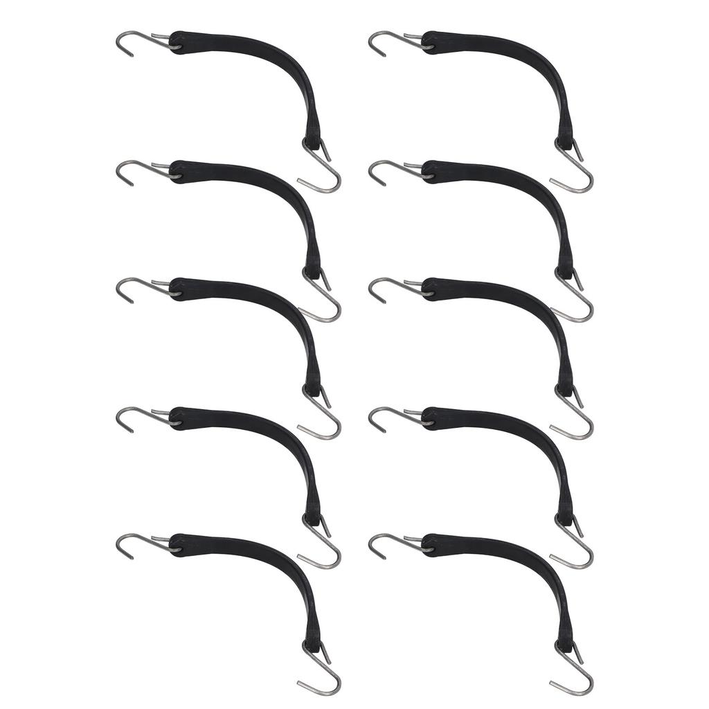 10 Pcs Truck Tie Down Cord 10in Heavy Duty Motorcycle Trailer Tow Rope Bungee Cord Tarp Straps with Hook