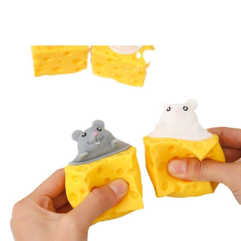In Stock Needoh Nice Cube Squeeze Cheese Mouse Toy, Soft Squishy Sensory Fidget Toy Stress Anxiety Relief For Adults, Cute Gift