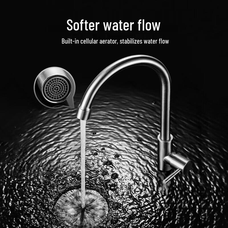OPLSED Stainless Steel Single Cold Kitchen Faucet