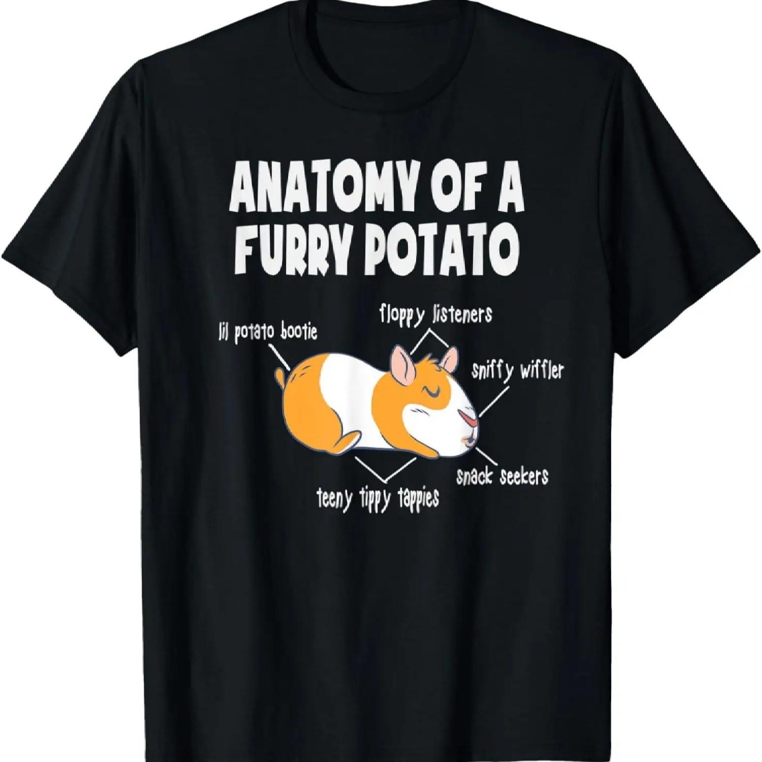 Anatomy of a furry potato kid size _ Funny guinea pig T-Shirt S чёрный