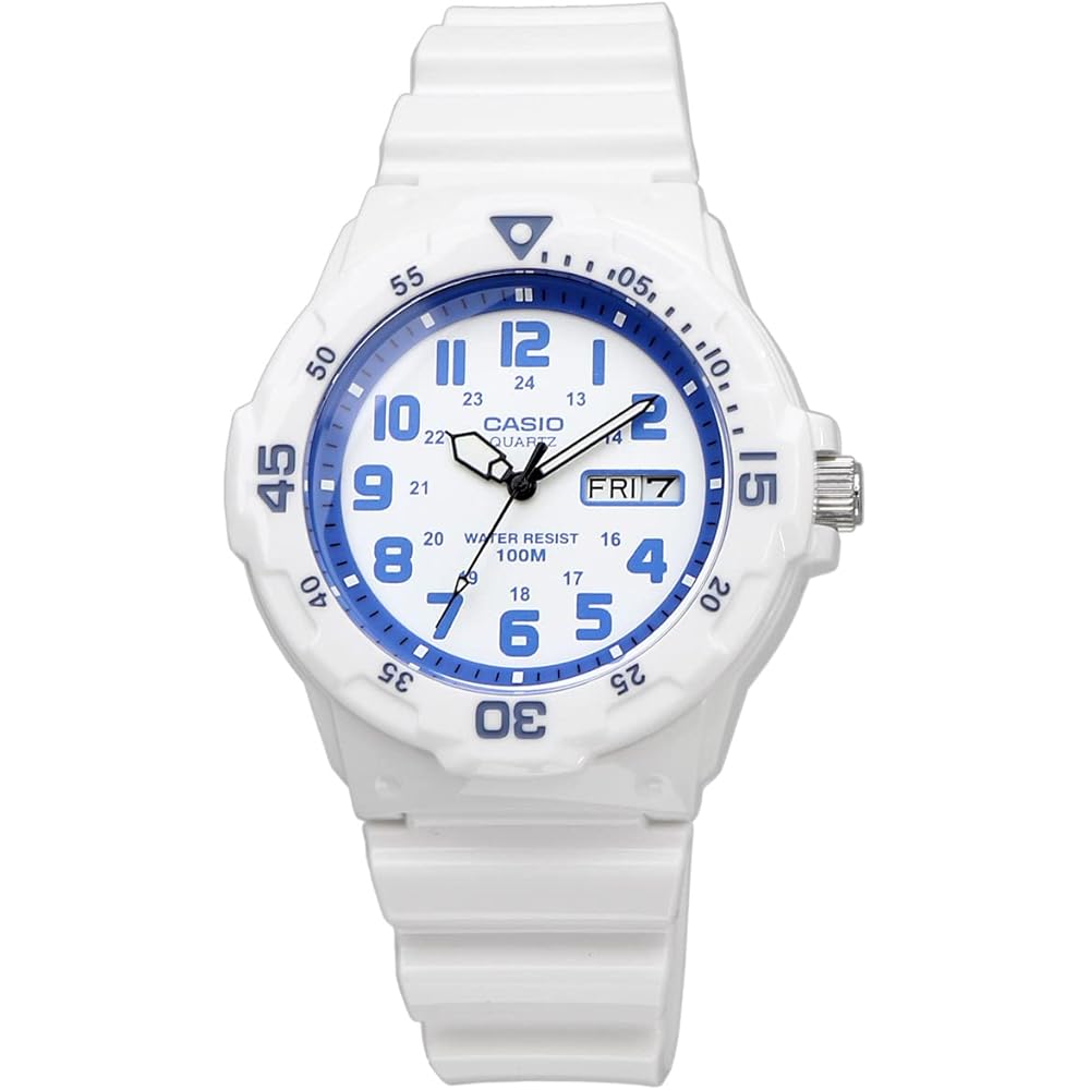Casio Standard MRW-200HC-7B2V Men's Quartz Watch Gloss White Blue Color Overseas Model