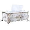 Charmoon Tissue Case with Floral Rose Design, Princess Style, Nordic, Gorgeous, Elegant, Stylish, Gold and Silver, Luxury, Antique Design, Tabletop