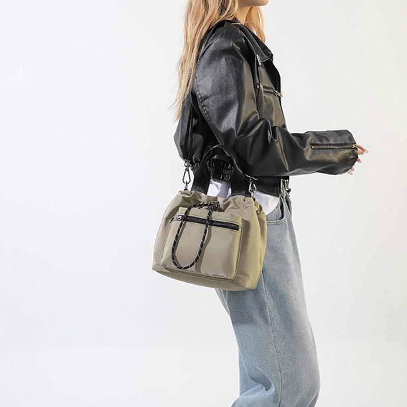 Women's Fashion Casual Drawstring Bucket Bag, Versatile Shoulder & Crossbody Mini Everyday Chic Essentials Bag KTB