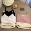 Plus Size Fleece-Lined Slimming Camisole Vest - Extra Thick Sleeveless Top for Autumn/Winter