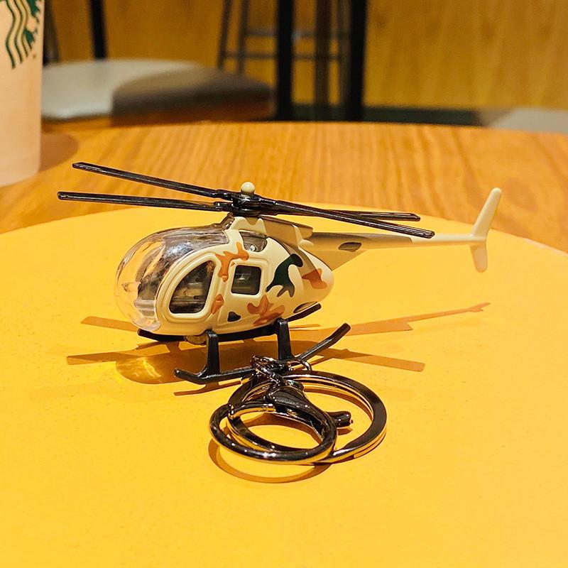 Fun Helicopter Cartoon Keychain Alloy Material Novelty Key Holder Students For