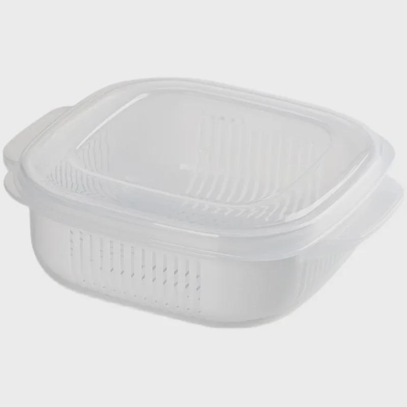 Microwaveable Fresh-Keeping Lunch Box for Office Rice & Fruit.