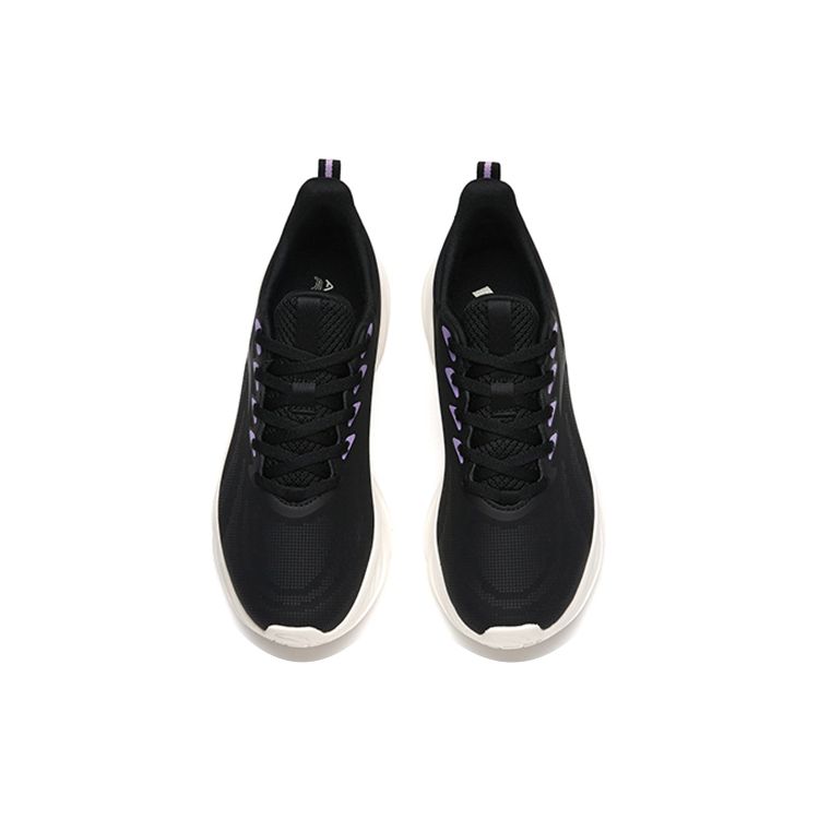 Anta Running Series Mesh Shock Absorbing Non-Slip Durable Lightweight Low-Top Running Shoes Women Sneaker Black Gray Purple 122235571-6