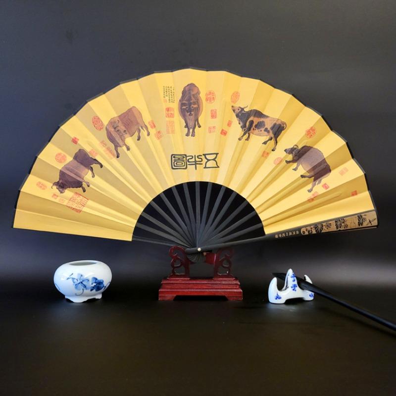 10inch Chinese Style Silk Fan Folding Fan Wedding Fan Art Gifts Dance Hand Vintage Bamboo Folding Home Decorative