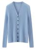 100% Pure Cashmere Women's V-Neck Cardigan – Autumn/Winter Knit Sweater Coat