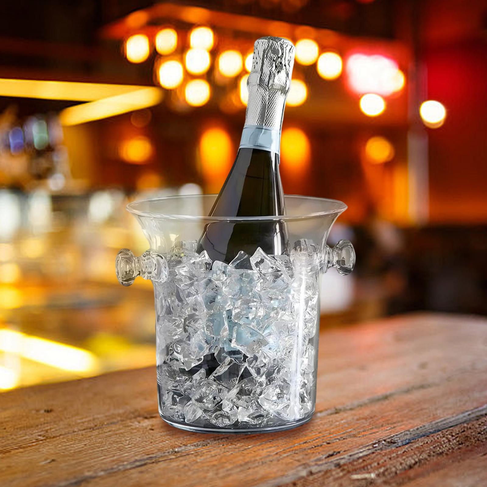 Ice Bucket for Parties Insulated Beverage Tub Clear Acrylic Champagne Bucket for