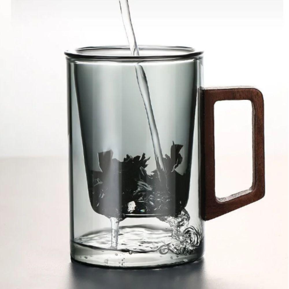 High Borosilicate Glass Tea Separation Cup 500ml Capacity Tea Making Mug Daily Drinking
