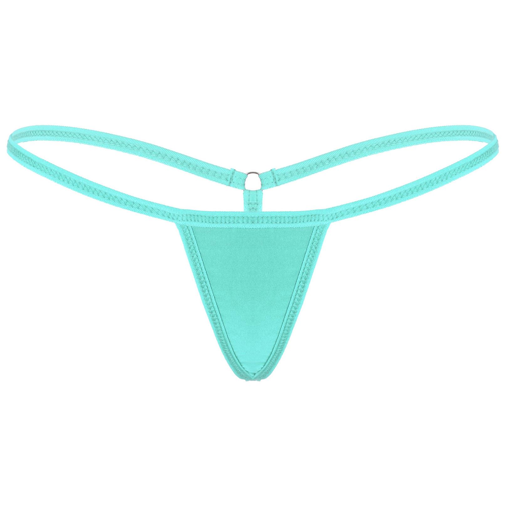 

Жіночі мікротруси з низькою посадкою, стрейч-білизна, плавання, бікіні One Size ціан