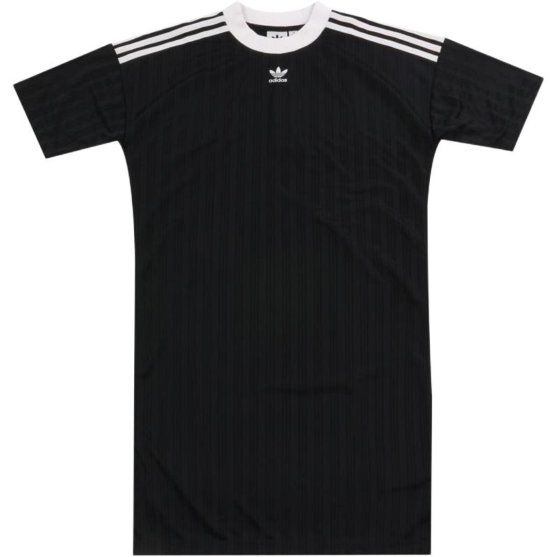 Adidas Originals Letter Print Sports Casual Breathable Pullover Round Neck Short Sleeve Dress Women dress Black CE5585 34