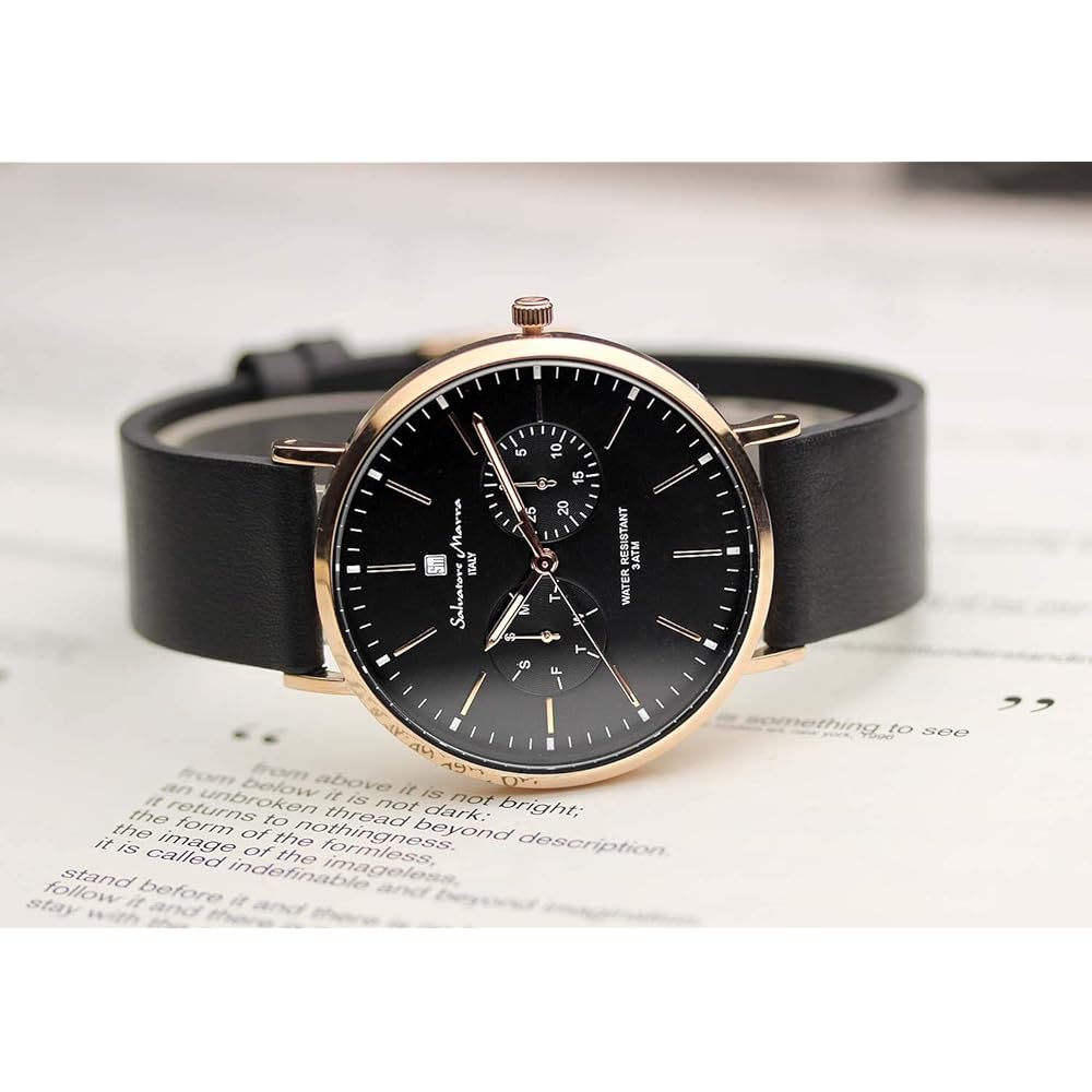 Salvatore Marra Unisex Quartz Watch with Calendar Navy Rose 40mm