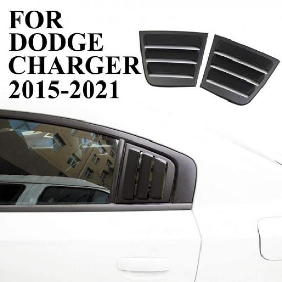Black Body Side Window Cowl Louvers Air Vent Scoop Shades for Dodge Charger