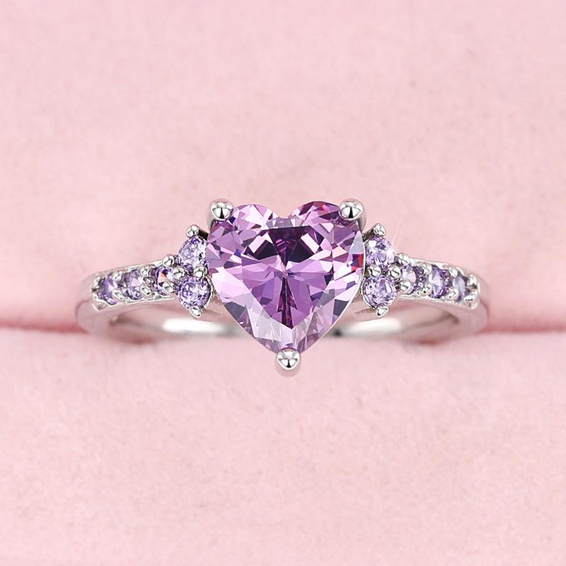 Love Ring for Women - Fashionable Wedding Elegant Heart-shaped Ring - Bride's Proposal Ring