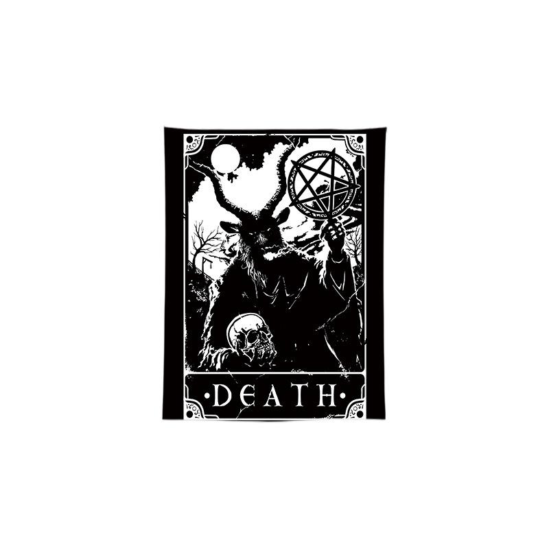 Black White Tarot Card Tapestry Wall Hanging Home Decor for Room Dorm Aesthetic Print Wall Art