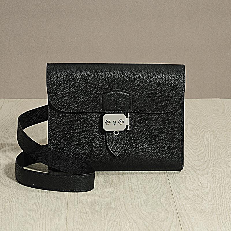 Korean Style Genuine Leather Crossbody/Clutch Bag - Large Capacity, Cowhide, Dual-Purpose