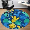 1pc Cactus Print Carpet, Round Non Slip Durable Large Size Office Carpet, Suitable for Office