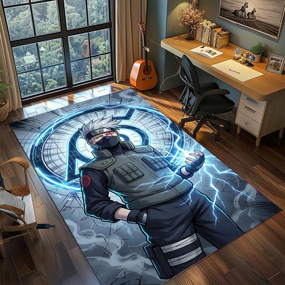 Naruto Hatake Kakashi Sharingan Eye Art Rug Carpet Large Area Rug Non Slip Washable Floor Mat Gamer Room Bedroom Home Decor