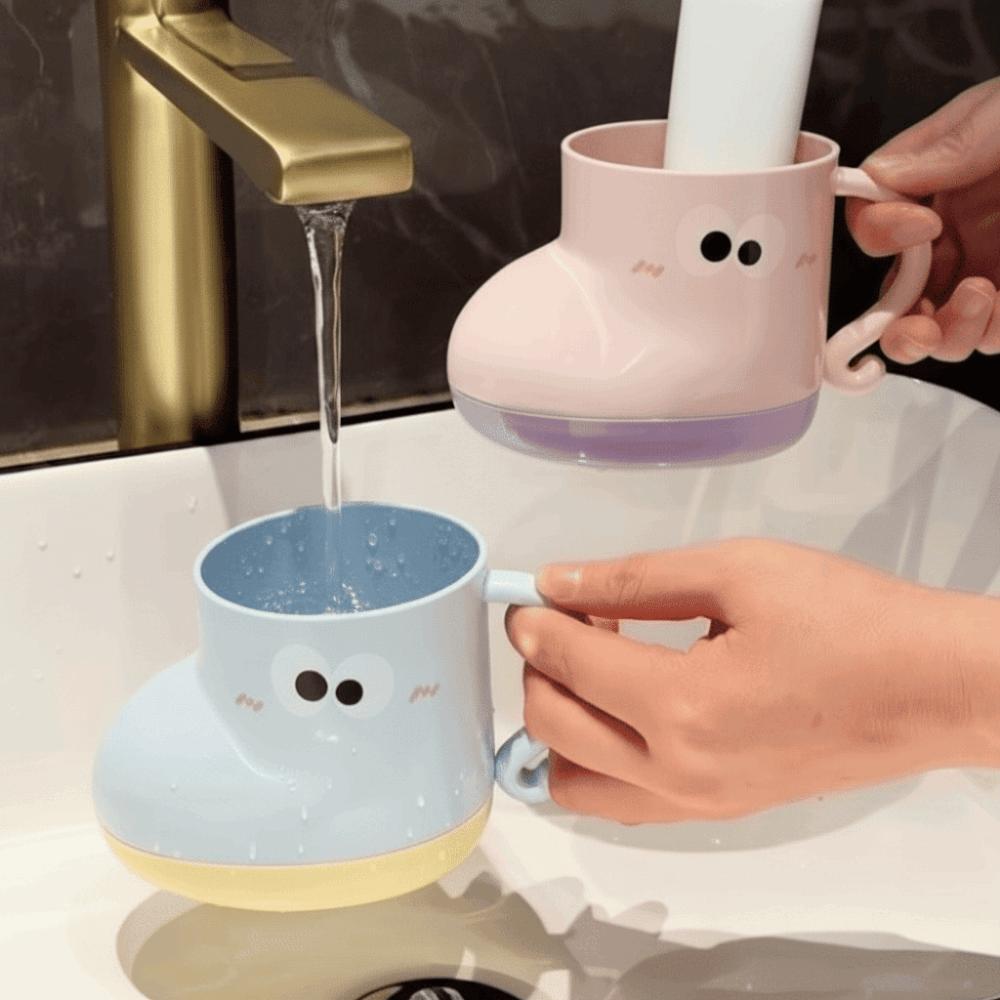 Cute Shoe Shape Brush Cup Patchwork Toilet Cup Boot Mouthwash Cup Children Plastic Student Mouthwash Cup Home Use