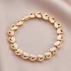 Fashion Classic Tricolor Gold Color Heart-shaped Bracelet, Multifunctional Accessory Jewelry for Women's Daily Wear