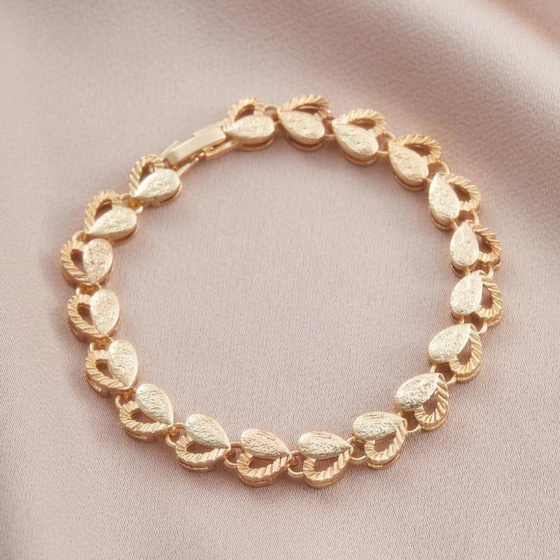 Fashion Classic Tricolor Gold Color Heart-shaped Bracelet, Multifunctional Accessory Jewelry for Women's Daily Wear