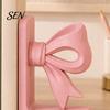 Practical Gifts for Readers 2Pcs/Set 3D Printed Pink Bow Bookends Shelves, Decorative L-Shaped Book Stoppers Home Artistic Shelf Decor Office Desktop