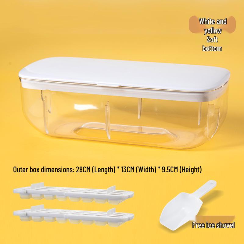 Silicone Ice Cube Tray with Double Layer Storage Box for Rapid Ice Making