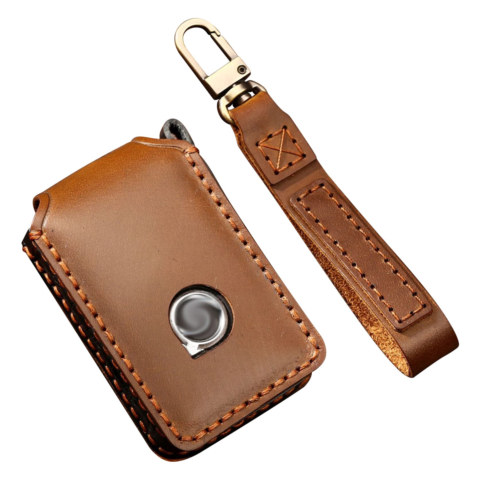 [ontto] Smart Key Case Key Cover Keychain Suitable for XC40 C type коричневый