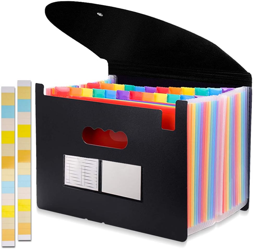 12/24 Vakken Uitbreidbare Dossiermap A4 Formaat Dossiermap Organizer Grote Capaciteit Draagbare Accordion Dossierdoos Voor Klaslokaal Offi