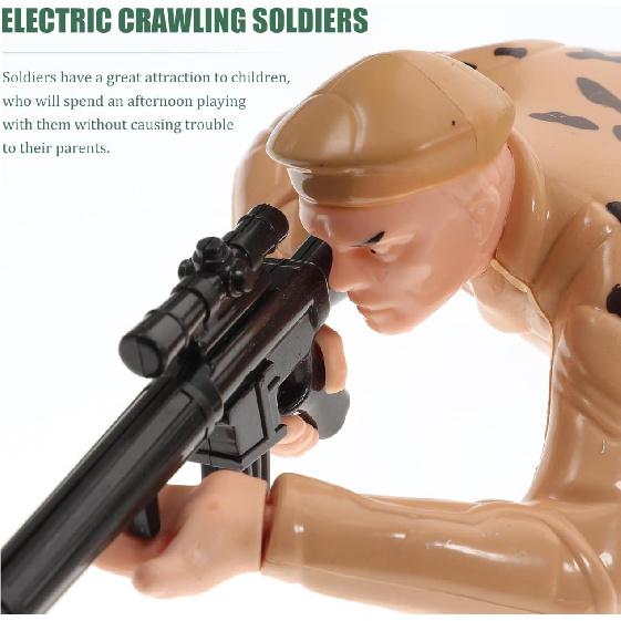 

Gadpiparty Электрические пластиковые игрушки солдатики со светом и звуком 2 шт. Пластиковые ползающие солдатики Детские игрушки-модели