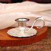Retro Metal Taper Candle Holder European Retro Handheld Small Candlestick Crafts Bronze Table Candle Holder Home Decor
