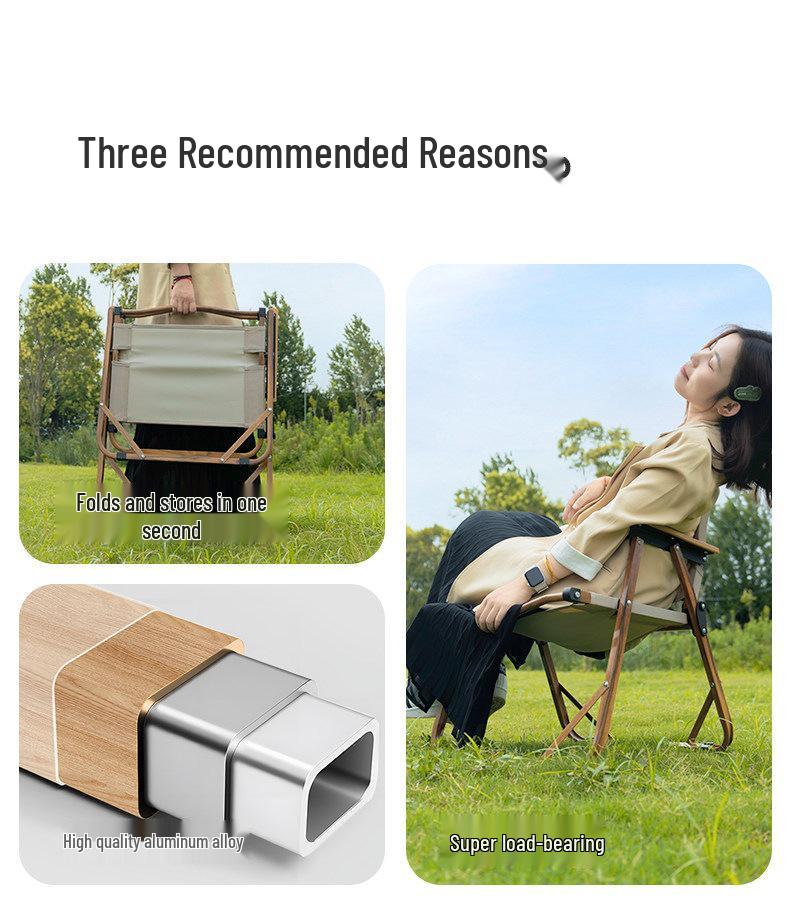 Mountain Outdoor Portable Folding Aluminum Camping Chair & Fishing Stool