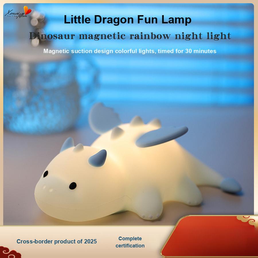 New Dinosaur Lamp Mini Dragon Night Light Magnetic USB Rechargeable Colorful Atmosphere Light Bedside Night Light